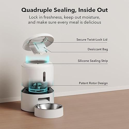 Miniatura 5 de PETLIBRO Comedero automático para gatos, comedero automático WiFi 5G con preservación de frescura, comedero cronometrado para gatos de 3 litros para