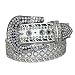 Lots of Rhinestones - Western Belt for Women Eliebelts,Medium up to 34,white