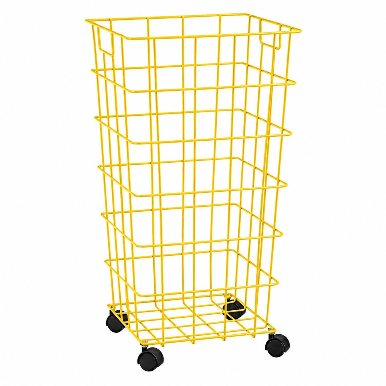 623185 Laundry basket on Wheels/laundry basket/storage bins/Wash clothes bin/Metal laundry organizer with wheels - Yellow-image-17