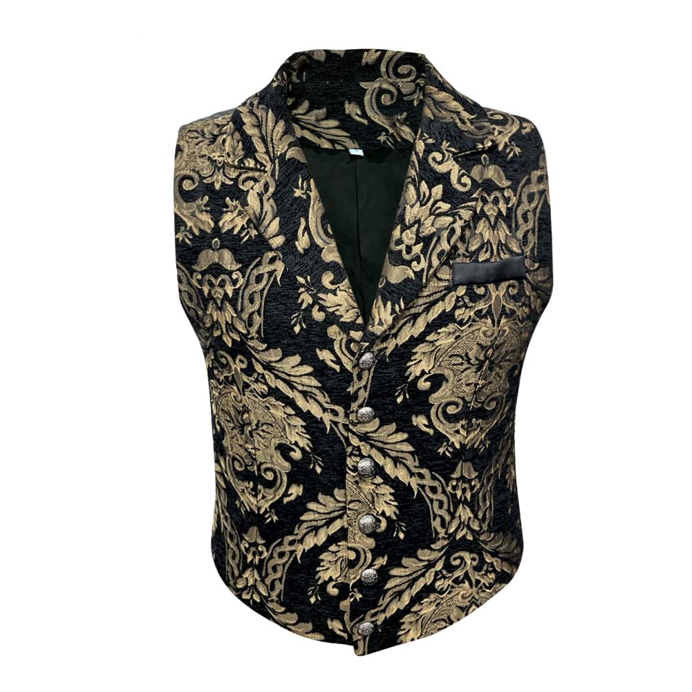 comback Mens Victorian Gothic Suit Vest Steampunk Waistcoat-picture-13