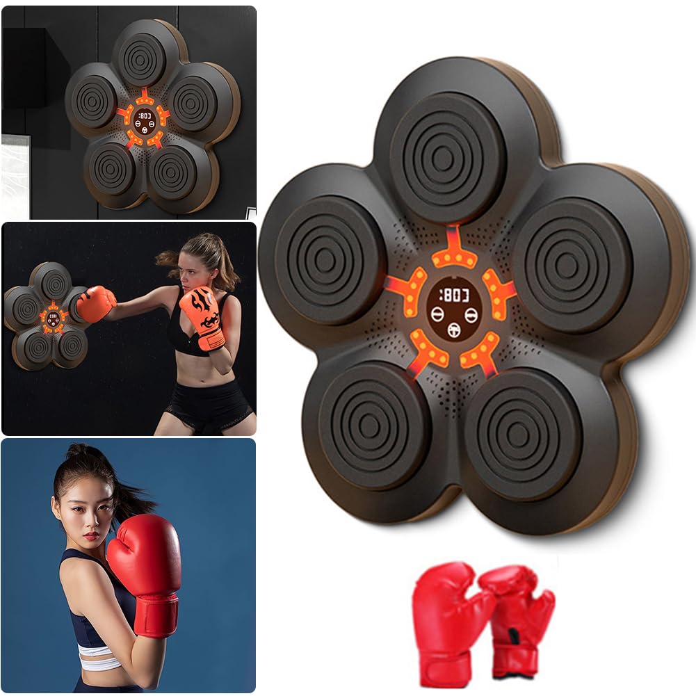 Máquina De Boxeo Musical, Máquina De Boxeo Musical Inteligente, Equipo De Entrenamiento De Objetivo De Pared Electrónico con Música, Entrenador De Boxeo Electrónico con Música Led Blu
