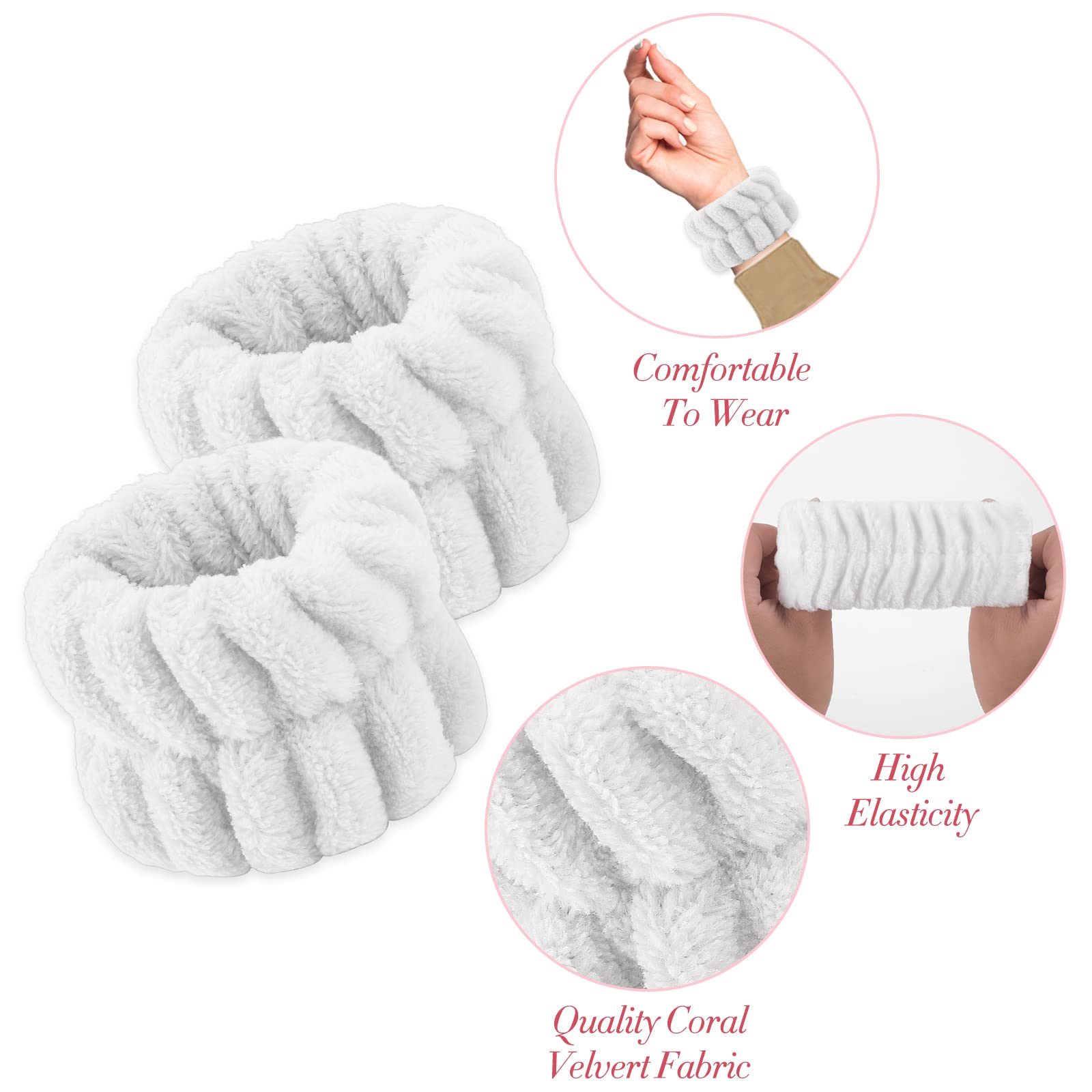 Braccialetti Assorbenti Per Lavare Il Viso | In Velluto | Impediscono All'Acqua Di Scorrere - Foto 13