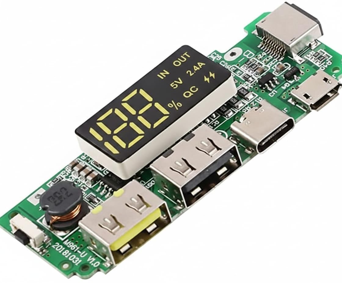 dual usb 5v 2.4a mini type-c 18650 lithium battery charging module for laptops and ultra books, audio equipment, smartphone’s and tablets