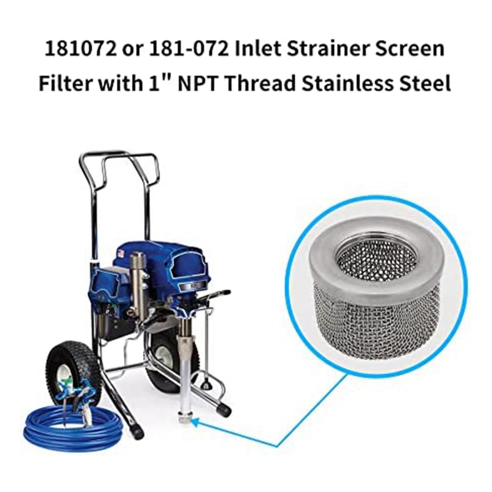 10 x 181072 lub 181-072 filtr sitkowy wlotowy z gwintem NPT 1095 1500 Airless agregat malarski wąż ssący