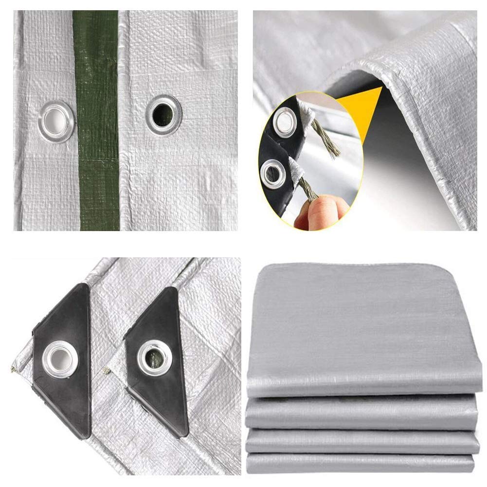 Bâche imperméable et résistante avec œillet en métal - Protection solaire durable pour camping en plein air - Disponible en 18 tailles