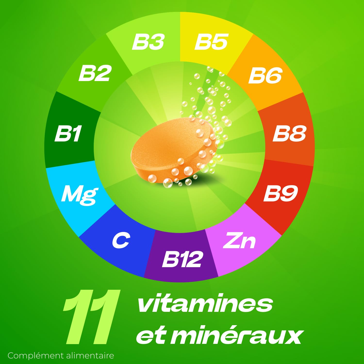 Berocca Energie Orange - Multivitamines et Minéraux - Vitamine C, B3, B5, B1, B12, Calcium, Magnésium et Zinc - Complément alimentaire - Aide à réduire la fatigue - 2x45 comprimés effervescents