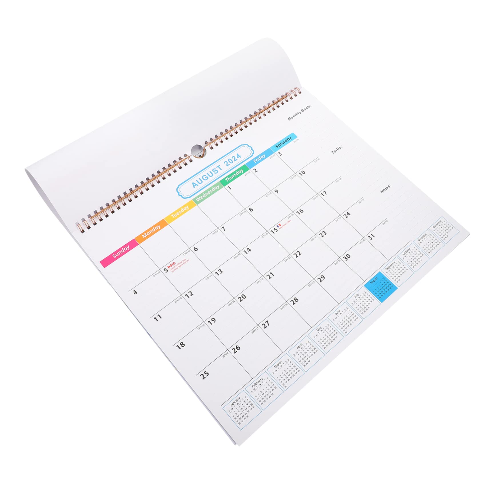 VILLCASE 2piezas Calendario De Pared Mensual Desgarrable Espacio Para Anotaciones Para Hogar y Oficina Calendario Colgante Diseño Creativo y Práctico