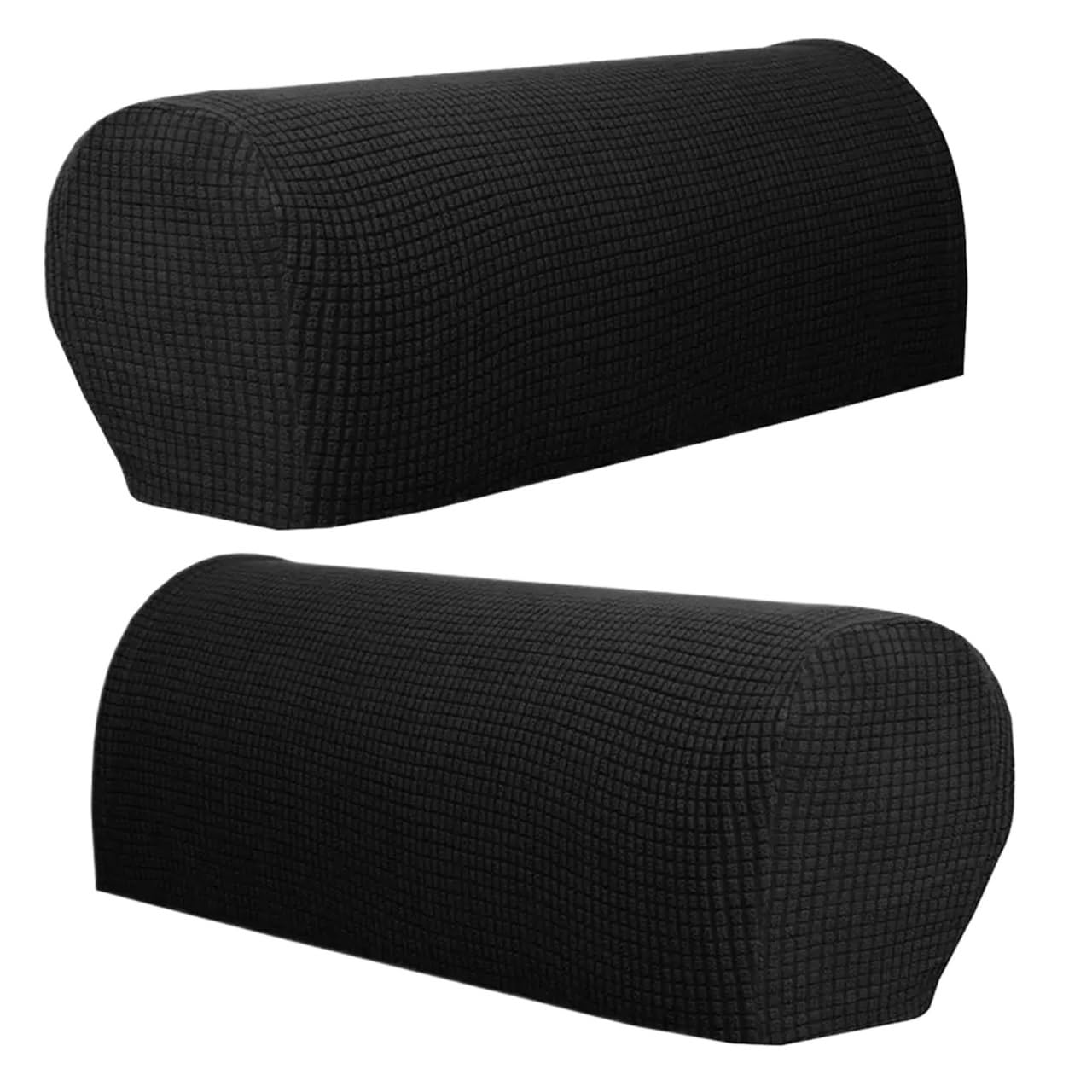 Zovloer Arm Chair Covers 3setes Stretchable Couch Sofa Armrest Covers Furniture Settee Arm Slipcover For Recliner Armchairs Sofas Couch(Black)