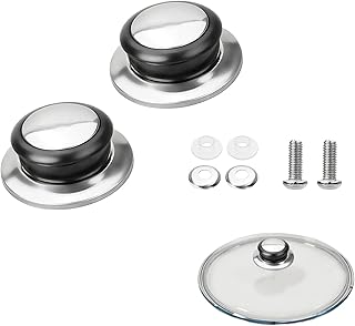 Pot Lid Knob, 2 Pack Cookware Lids, Saucepan Handles, Crock Pot Lid Replacement, Universal Lids for Pots and Pans, Saucepan Lid Knobs for Cookware, Pot Lid Handle and Bakelite Replacement Lid Button
