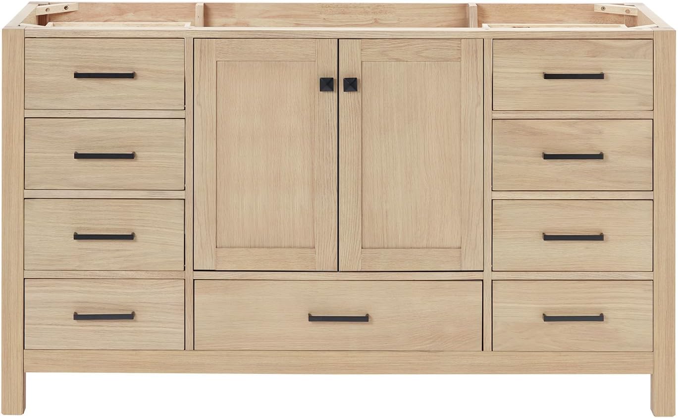 Amazon.com: ARIEL Single Bathroom Vanity Base Cabinet 60 inch in White ...