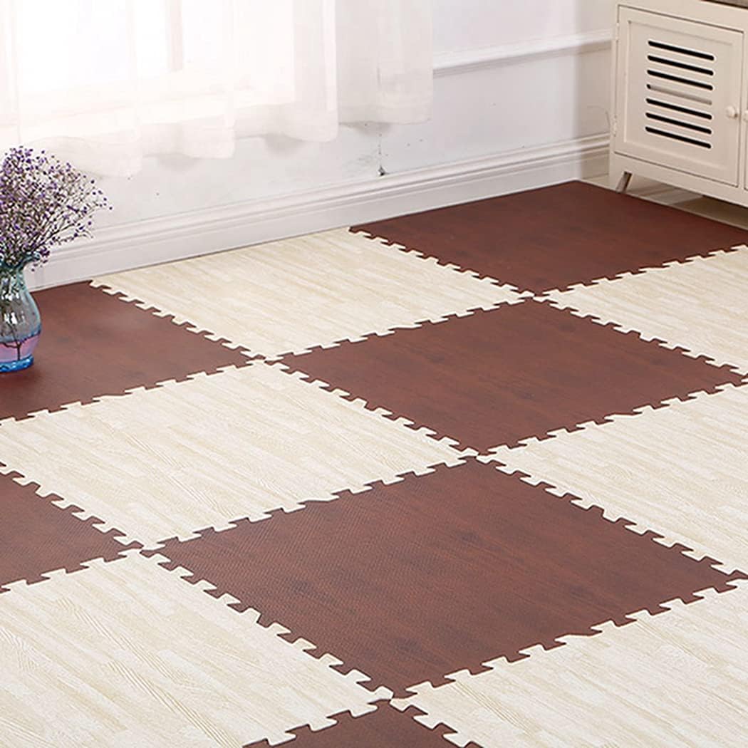 ジョイントマット 厚み1 0cm 木目調 子供 パズルマット 30cm 赤ちゃん おしゃれ サイドパーツ付 厚手 汚れ防止 人気 衝撃吸収 洗える プレイマット 滑り止め 子供部屋 16枚 ホワイト木目調 ブラウン木目調