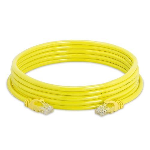 Vista 51 de Cmple - Cable Cat 6 de alta velocidad - Cable de red de 10 Gbps, LAN Ethernet Cat6, conectores RJ45 chapados en oro - 5 pies blanco