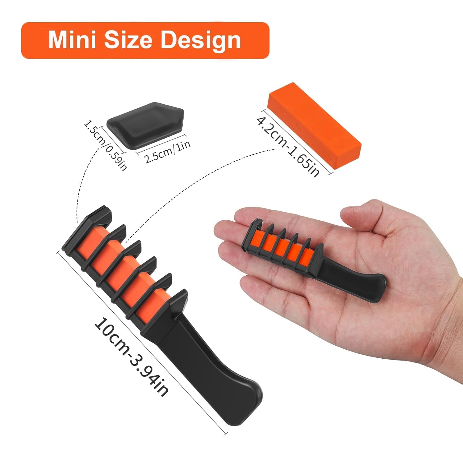 MSDADA Kreda do włosów dla dziewczynek, zestaw Deluxe, 6 sztuk gumek do włosów dla dzieci, na karnawał, zmywalna kreda do włosów, niespodzianka na Walentynki, dla kreatywnych umysłów (pomarańczowa)
