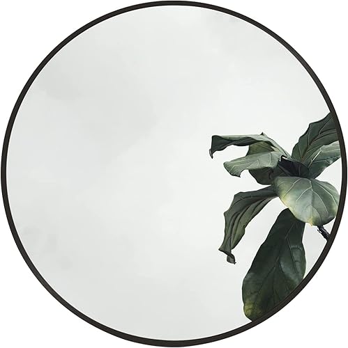 Miniatura 1 de Round Mirror, Circle Mirror 16 Inch, Black Round Wall Mirror Suitable for Bedroom, Living Room, Bathroom, Entryway Wall Decor and More, Brushed