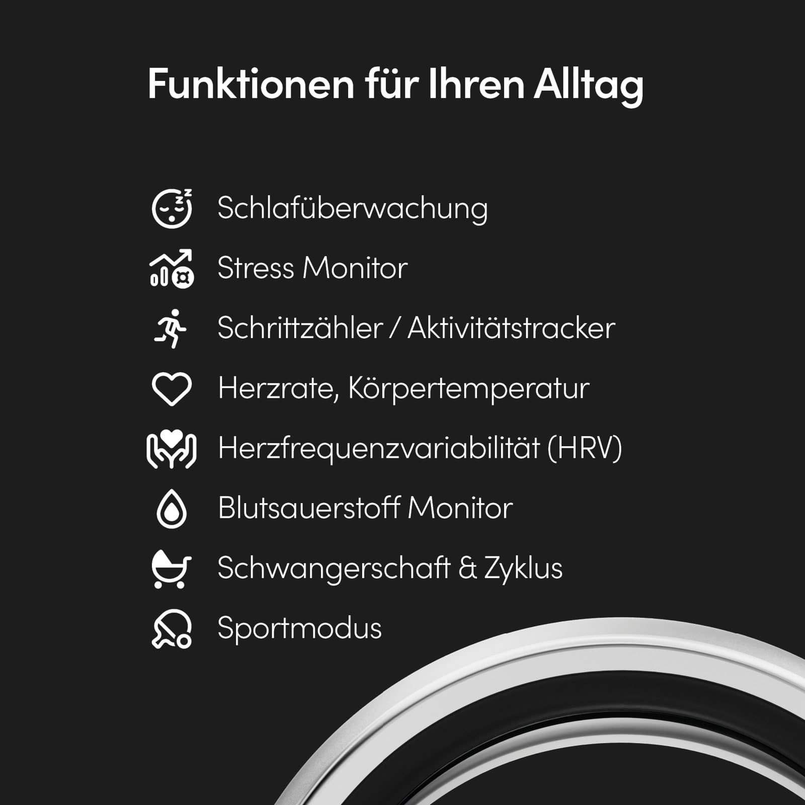 N2 PRO – Anello intelligente in titanio, con allenatore AI (senza ABO), monitoraggio del sonno, dello stress e dell'attività, frequenza cardiaca e misurazione dello stress, lunga durata