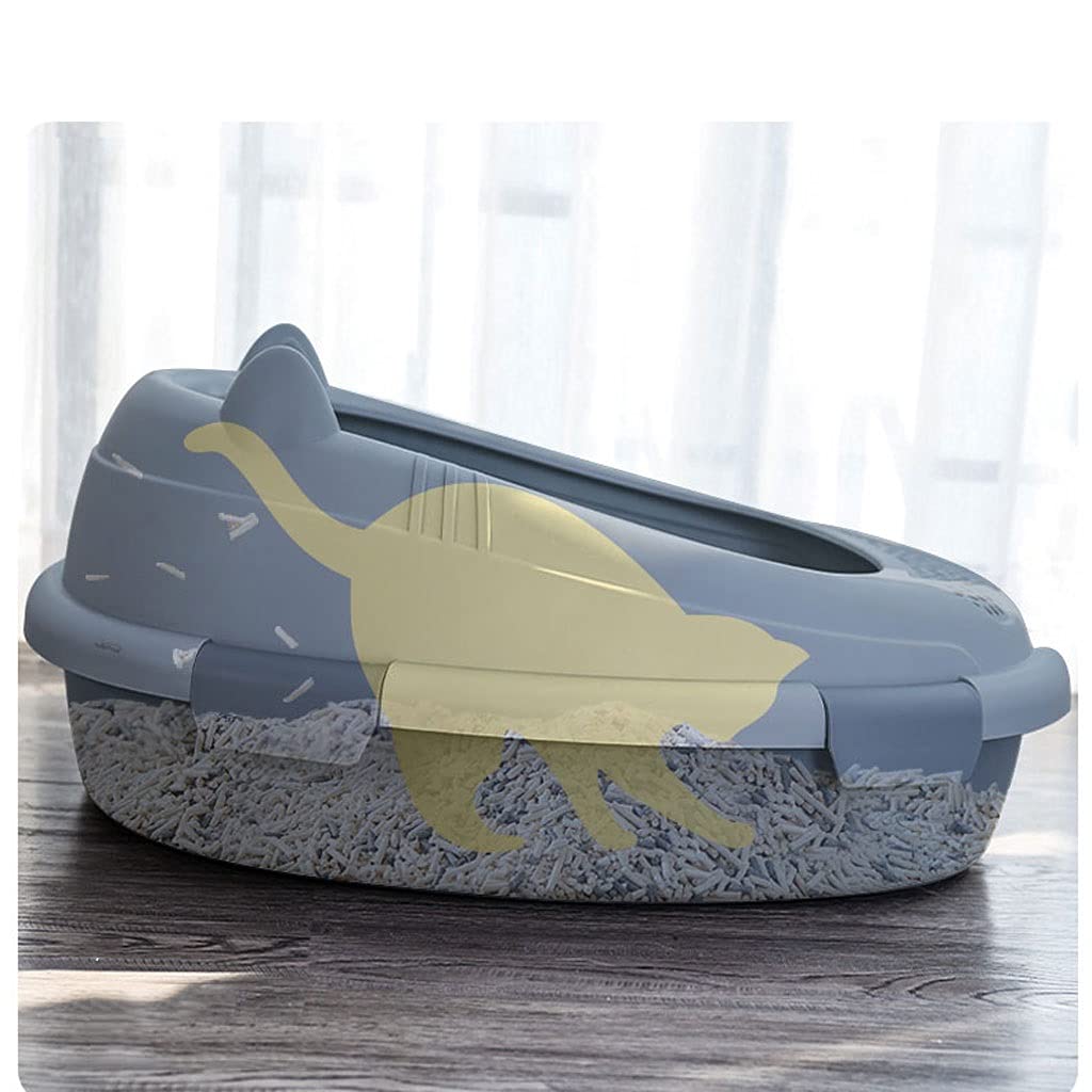 Lettiera per Gatti Cat Lettiera Scatola a Prova di Spruzzi Aperto Aperto Kitting Kitting Kitting WC Ampio Gatto vasino Gattino Forniture Facile da Pulire Toilette Gatto (Color : C)