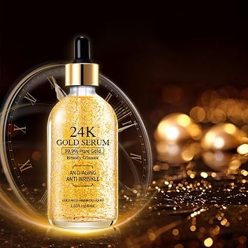 Gold Serum for Face 24K Gold Essence Facial Serum Moisturizing & Anti-Aging Skin Care for All Skin Types (1.01fl oz)