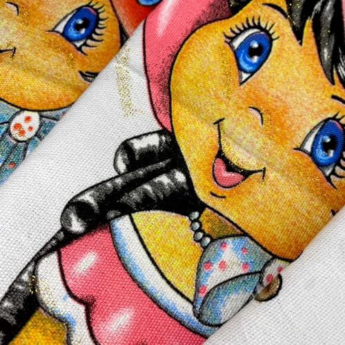 Pano De Prato P/Artesanato Boneca Tina C/Glitter Kit C/10