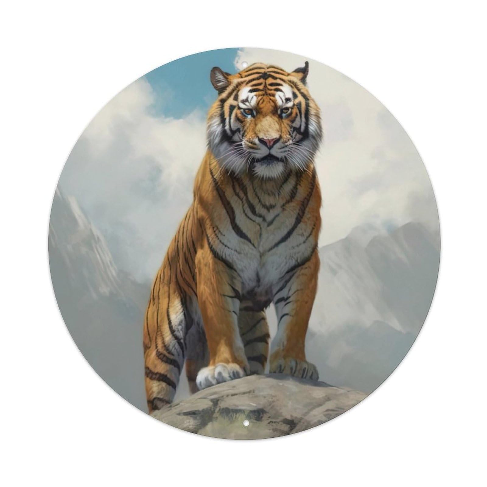 Animal Tiger on The Mountaintop Artwork Metal Tin Sign