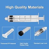 Vista 34 de Blunt Tip Food Syringe with Needle - Resin Refilling Glue Lube Liquid Plastic Syringes, 12Pack-5ml/cc Syringes for Lip Gloss Base Ink Precision Oil