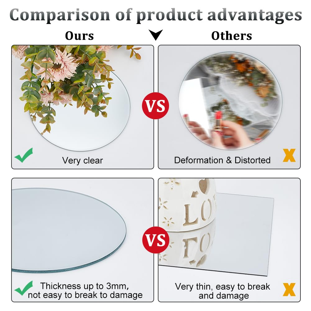 FINGERINSPIRE Miroir Rond En Verre Biseauté De 3 Mm De Diamètre - 15 Cm