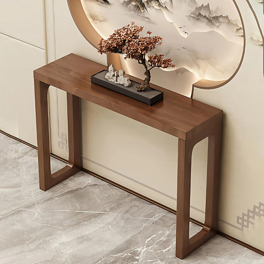 WYRNOBRX 59 Inch Hallway Table with Storage Shelves Living Room Decor Sofa Tables Narrow Long Small Tables Modern Console Tables for The Living Room Hallway,Brown,L80*H80*W30