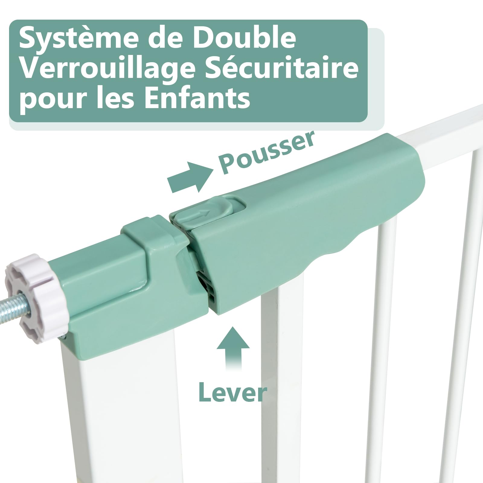COSTWAY Barrière de Sécurité Bébé Extensible 80-132cm à Fermeture Automatique, Barrière d'Escalier à Fixation par Pression, sans Percage, Ouverture à Une Main, Idéal pour Chiens ou Bébé de 0-3 Ans