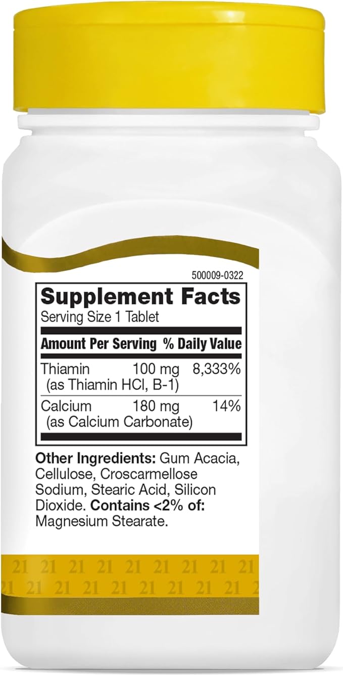 Vitamina B-1 100 Mg, 3 Paquetes, 110 Tabletas Cada Uno miniatura 5