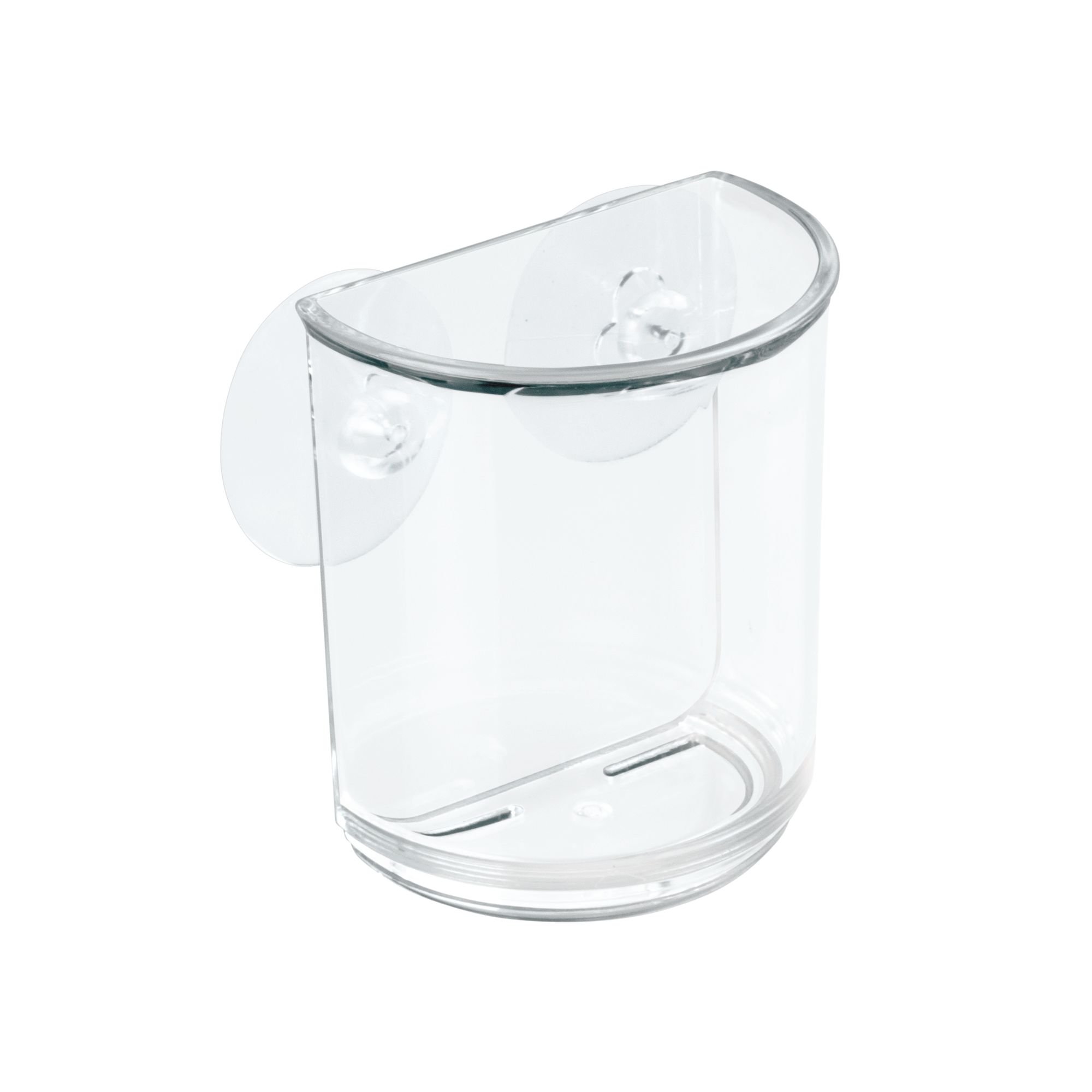 iDesign Plastic Suction Tumbler Cup and Bathroom Organizer for Mirror or Shower Storage 3 x 2 x 3