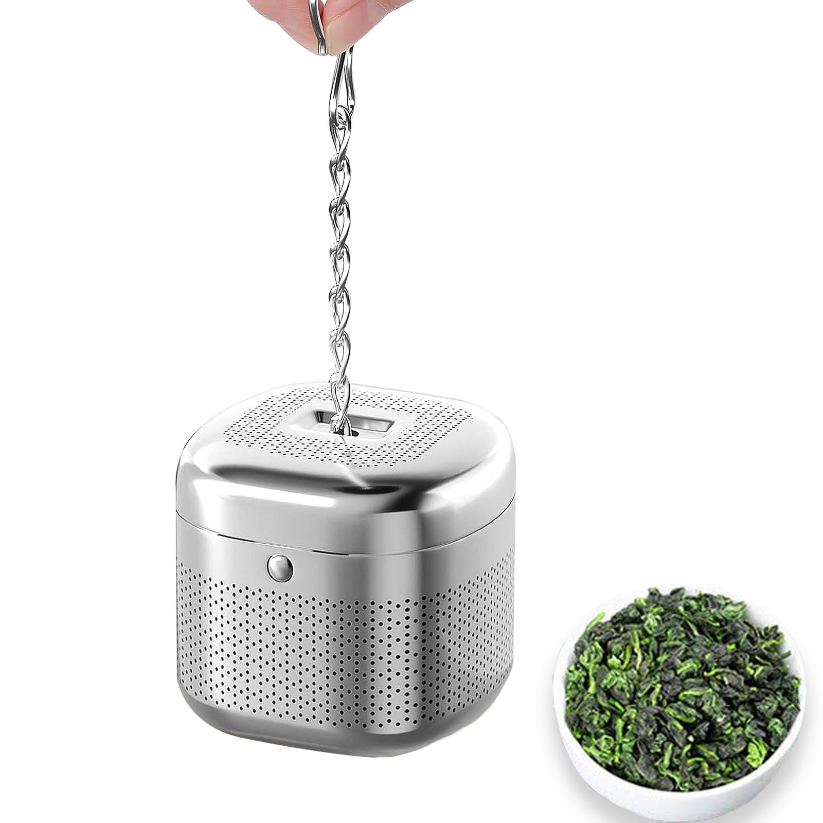 Colino Infusore A Rete In Acciaio Inox Con Manico - Filtro Per Tè, 9 Cm, Argento
