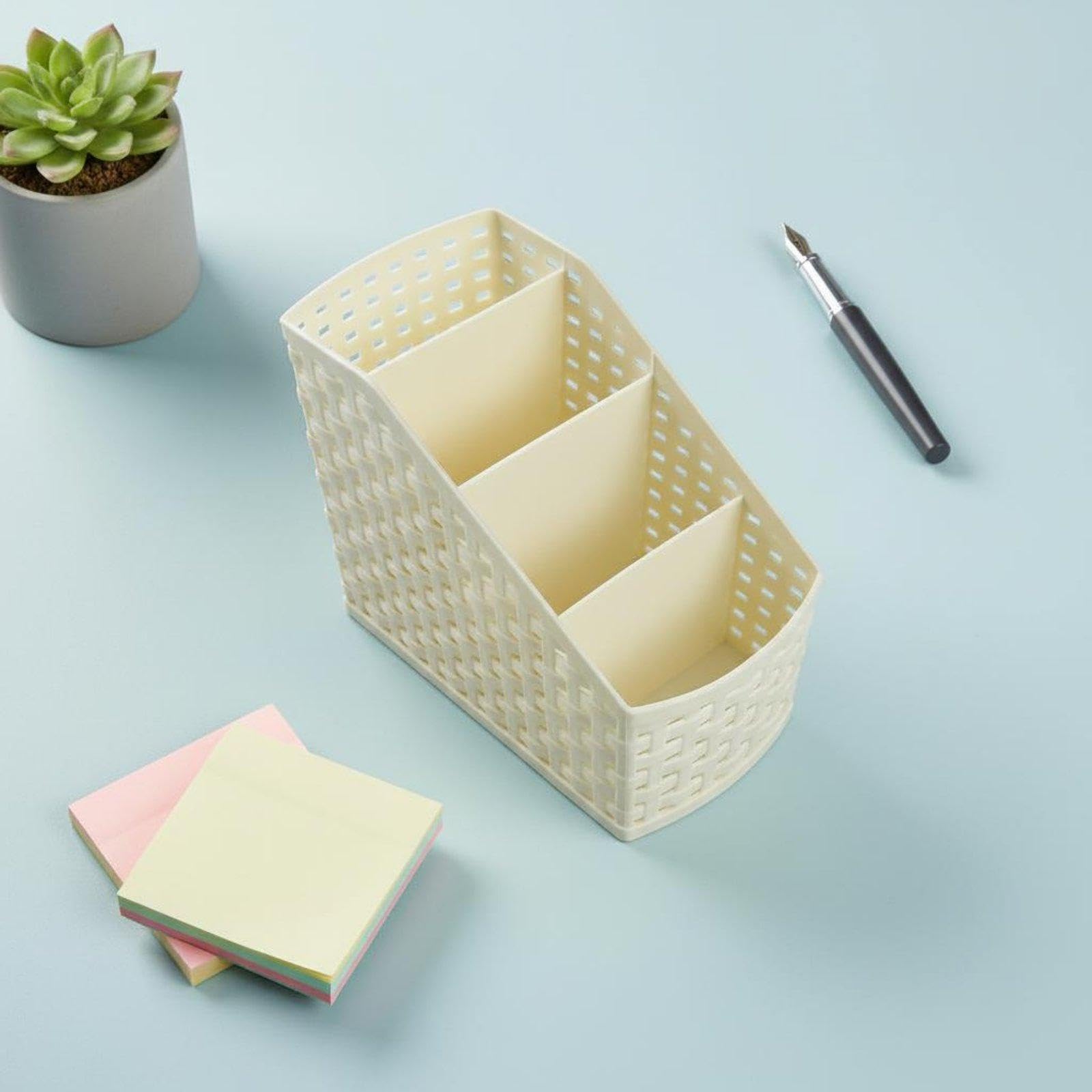 Set di 6 Portapenne Da Scrivania in Plastica PP, Organizer Da Tavolo, Portaoggetti per Penne, Salvaspazio, Design Inclinato, Ideale per Postazioni di, 6 pezzi