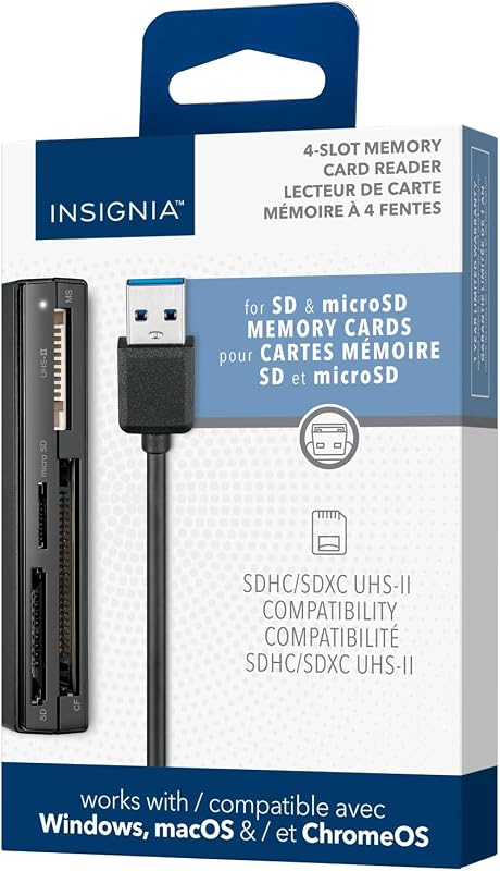 USB 3.0 Multi 4-Slot Memory Card Reader with 3.9ft Cable, Support SDXC, microSDXC, MS pro, MS PRO Duo, MS PRO-HG Duo, Compact Flash Type I, Compatible with MacBook, iPad, Galaxy S21, Black