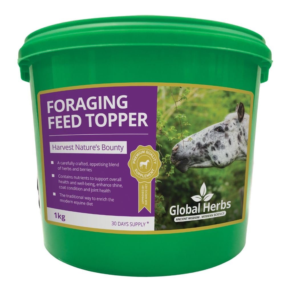 Global Herbs Foraging Feed Topper Equine Enrichment & Digestive Herb Blend 1kg