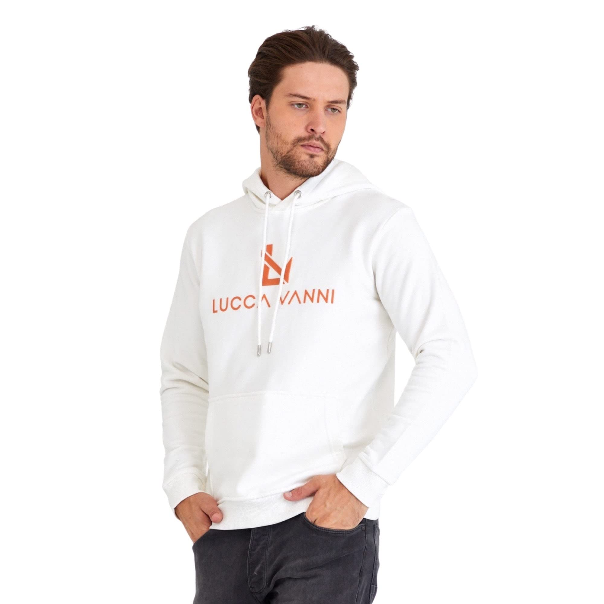 Sweat à capuche blanc écru haut de gamme logo 3D silicone M