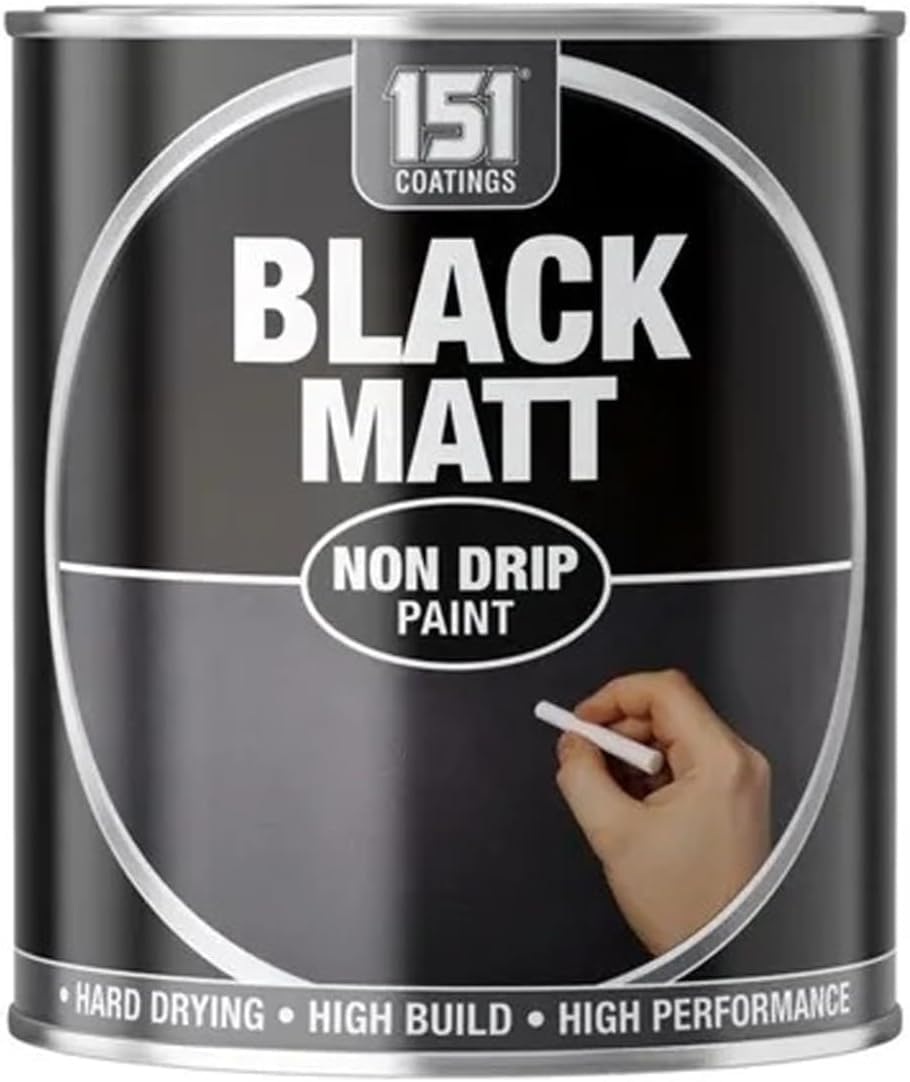 MSQUARE Non-Drip Paint, Quick Drying, Smooth Coverage, Easy Application, Durable, Minimal Drip, Multipurpose, Ideal for Cars, Bikes, Metal, Wood & DIY Projects, Black Matt, 300ml (Pack of 1)