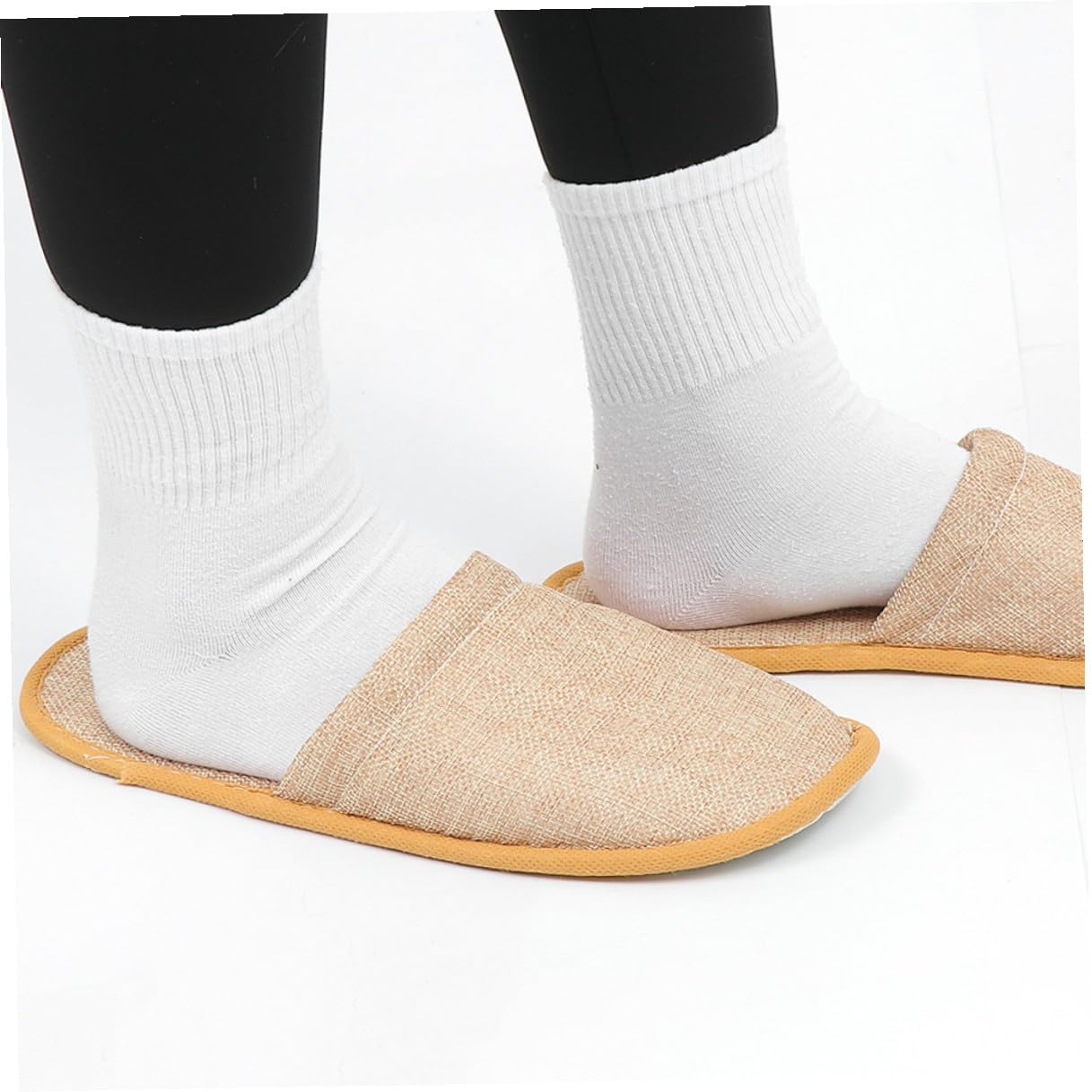 FRCOLOR Zapatillas de Viaje Plegables 10 Pares Tela de Rizo y Eva para Hombre y Mujer