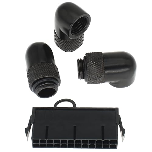 Conector extensor macho a hembra G14 pulgadas, 3 piezas de adaptador de enlace múltiple de mejora rotativa de 90, con fuente de alimentación ATX de
