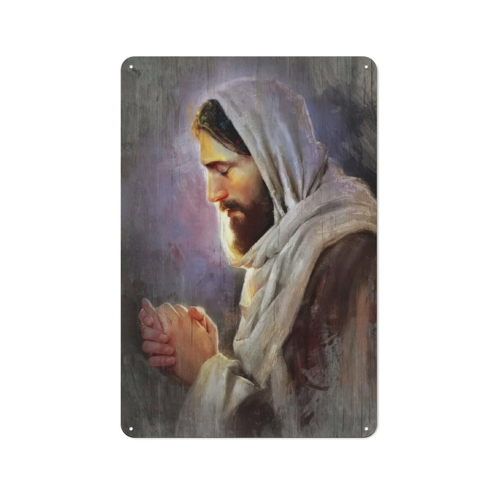 Jesus Metal Wall Sign 30x20cm, Rustic Classic Pub Decor for Cafe, Pub, Workshop Or Home Bar