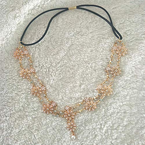 Miniatura 4 de Kercisbeauty Colgante de encaje bohemio con perlas de agua dulce, estilo bohemio, vintage, multicapa, mano de Fátima, diadema de cadena para cabeza,