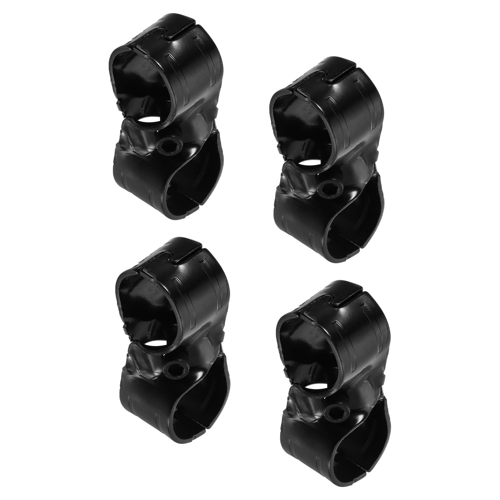 uxcell 4 Pcs Structural Pipe Connector, 1-1/8" 2-way Metal Connectors Corner Pipe Fittings End Rails Clamp with Screws for DIY Shelf Garden Support,