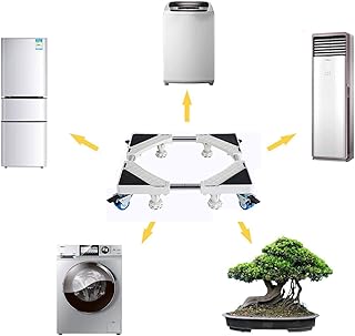 CHENGRR Socle Lave Linge Anti Vibration, Facile à Assembler Rehausseur Lave Linge Double, avec 4 Roues De Blocage pour SèChe-Linge, Lave-Linge Charge Maximale882lb Besbet