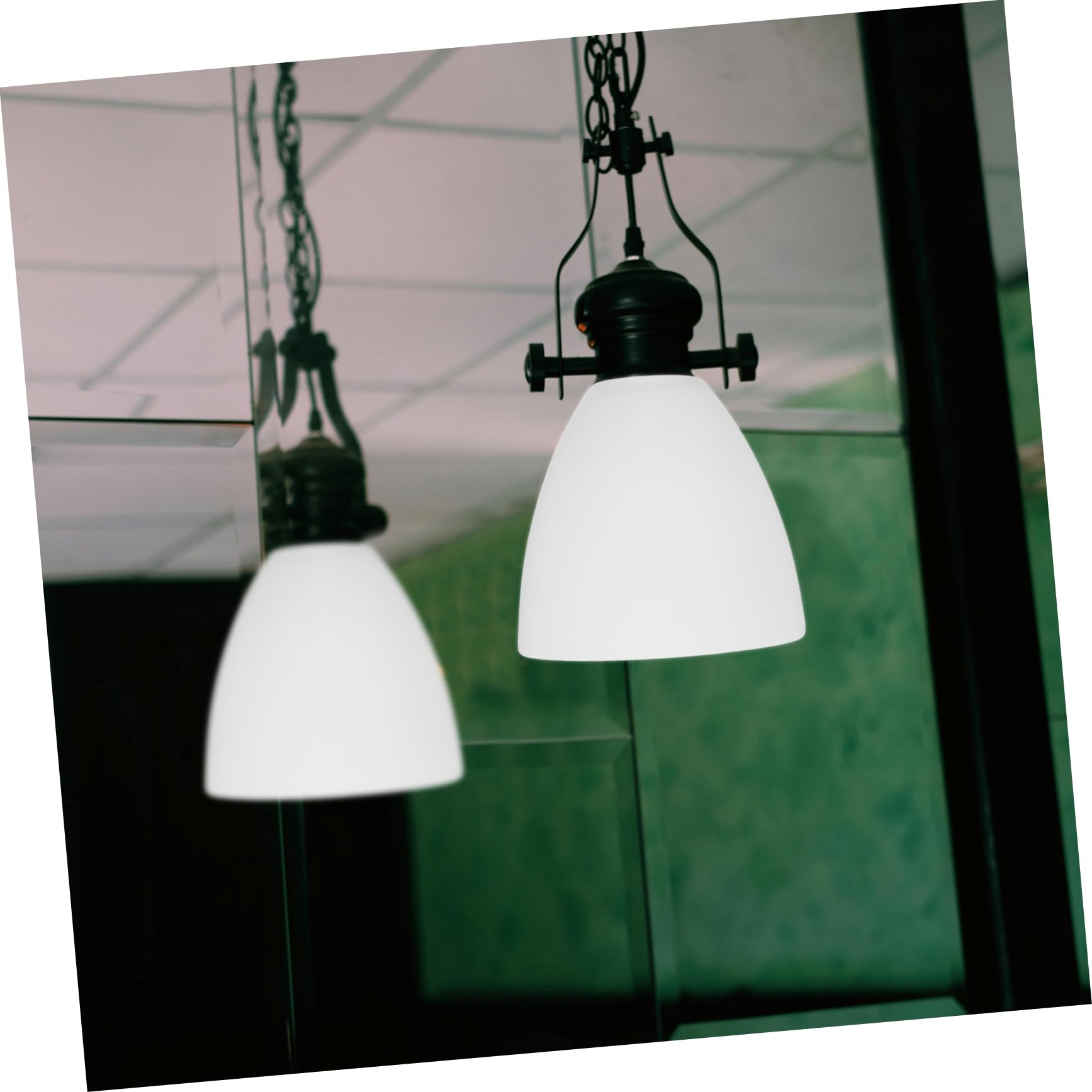 DOITOOL Pantalla de reemplazo de vidrio E27 con diámetro de orificio de 4,2 cm para techos y luces colgantes cubierta de vidrio con dispersión de luz suave para dormitorio y sala de estar