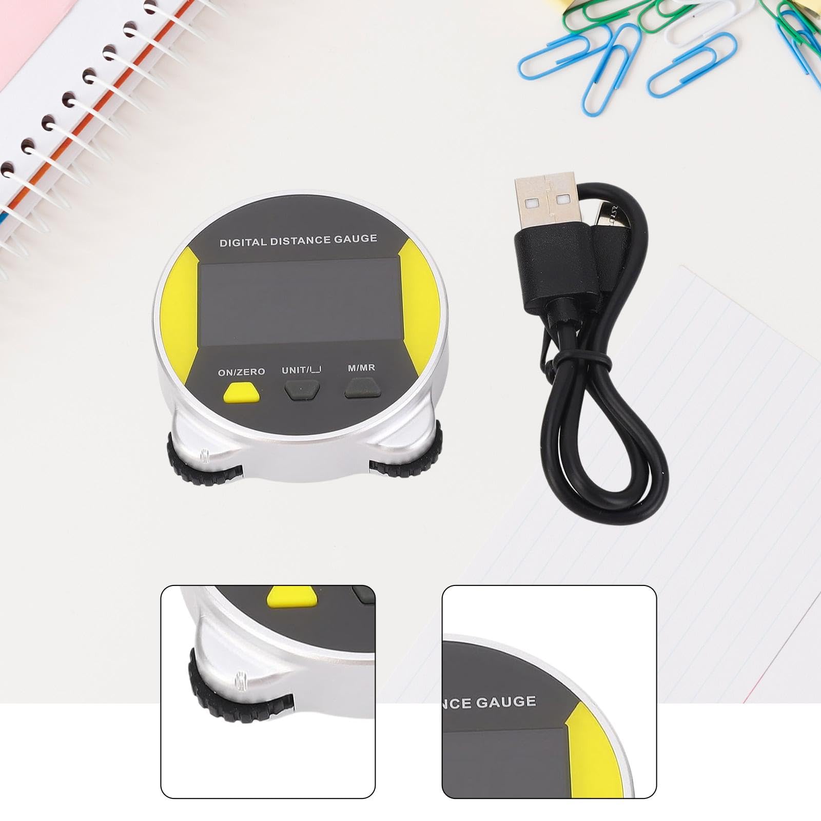 Cinta Métrica Electrónica con Pantalla, Herramienta de Medición Pequeña Y Precisa, Regla Enrollable para Superficies Planas, Diámetros Y Curvas, Amarillo