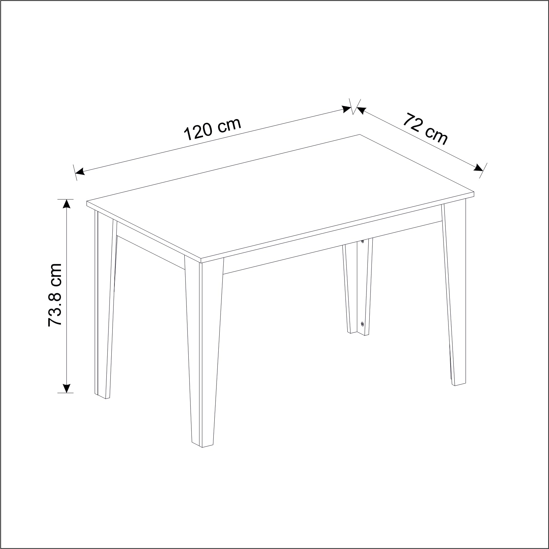 Homidea SHIMAL Tavolo da pranzo per 4 persone - Tavolo da cucina moderno con piano stabile - 120 x 72 x 73,8 cm - Tavolo da sala da pranzo per cucina e soggiorno (bianco)
