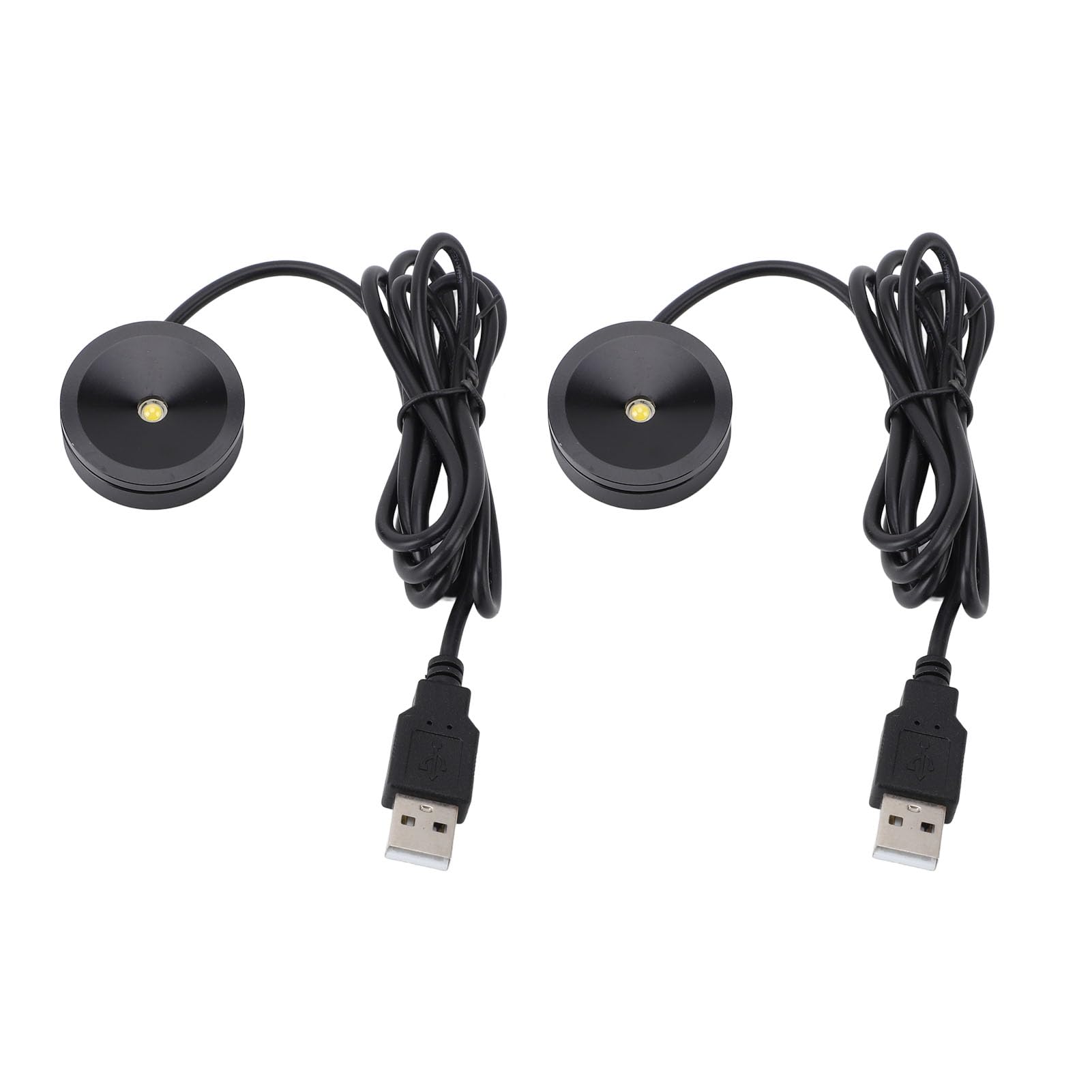 Yusat 2PCS Mini LED Spotlights Indoor Aluminum USB 5V Round LED Accent Light for Pictures Artwork Jewelry Showcase Display Cabinet (Nature Light) - Image 3