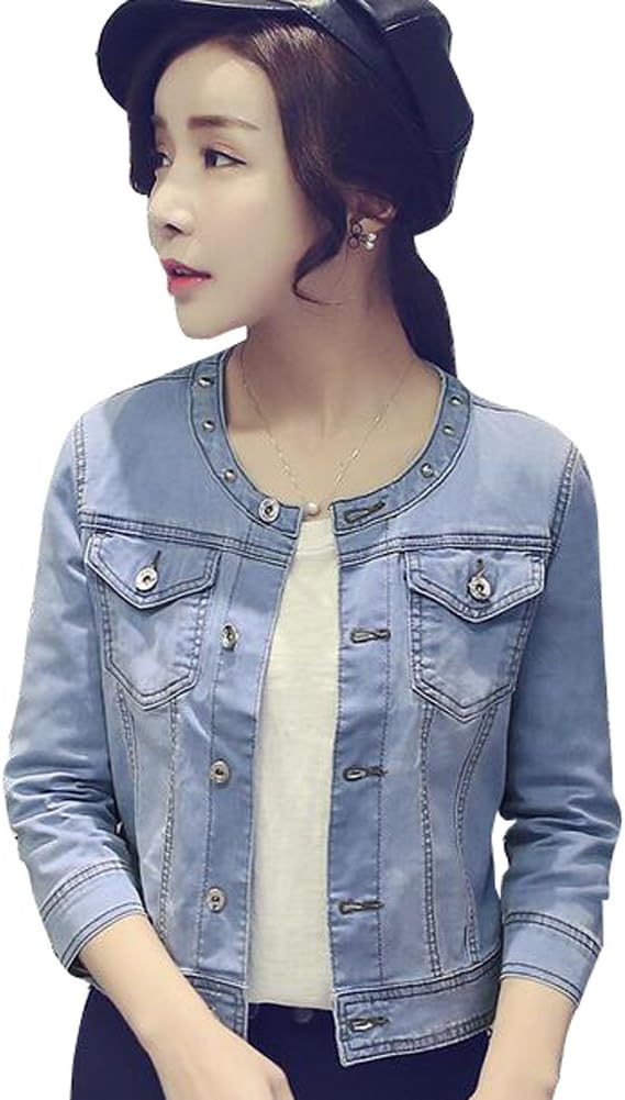 denim jacket no collar ladies
