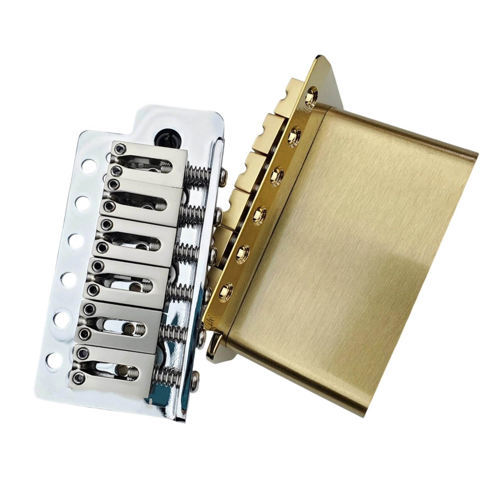Accesorios De Pieza Trasera De Puente Trémolo Único Para Guitarra Eléctrica De 52.5 Mm Puente De Guitarra Profesional(Silver)