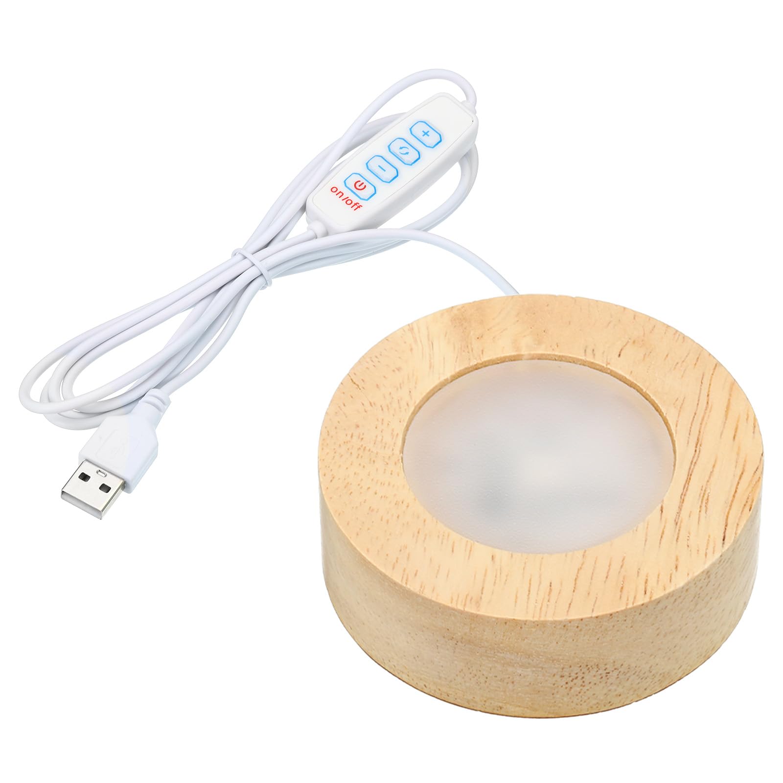 PATIKIL 2.4 Inch Wooden LED Light Base