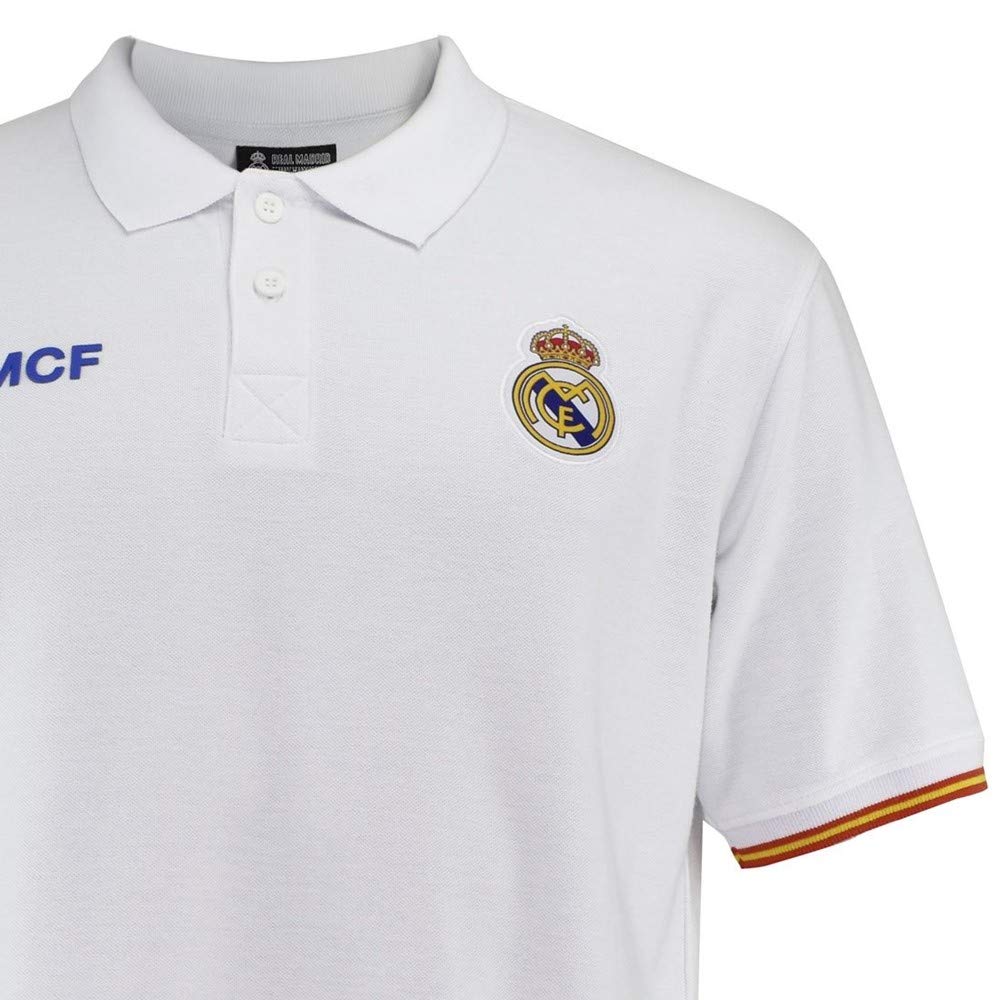 Polo Real Madrid Junior Blanco Escudo Bordado (8 Años)