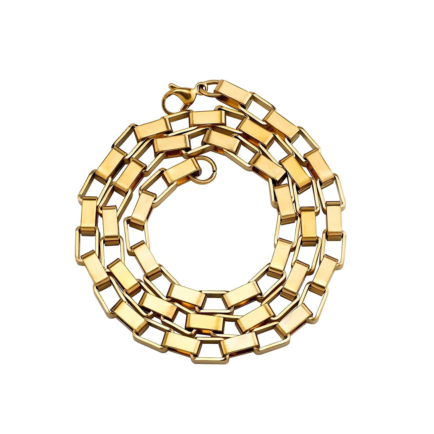 meenaz chain for men combo necklace for men gold chains for men neck chain for men chain for boys mens chain Stainless steel stylish long chains Locket Pendant golden chain fashion 406-picture-41